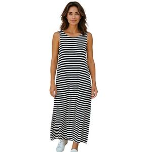 PREMISE DRESSES Black‎ White Stripe Sleeveless Maxi Dress Women's XS